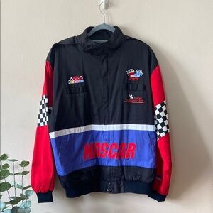 Urban Outfitters Vintage Replica NASCAR Racing Jacket Large  Red Blue Black